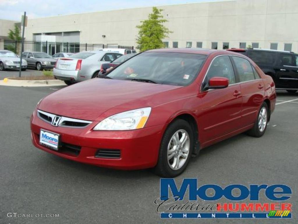 2007 Accord EX-L Sedan - Moroccan Red Pearl / Gray photo #1