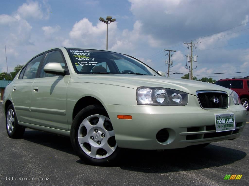 2003 Elantra GLS Sedan - Platinum Green Metallic / Beige photo #1