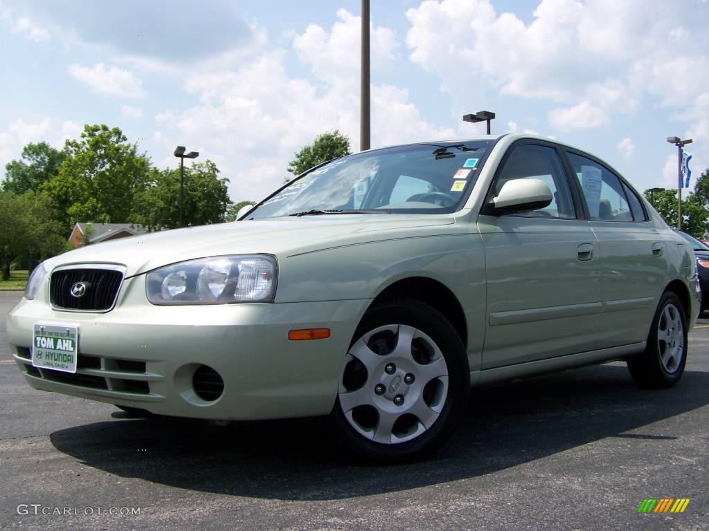2003 Elantra GLS Sedan - Platinum Green Metallic / Beige photo #4