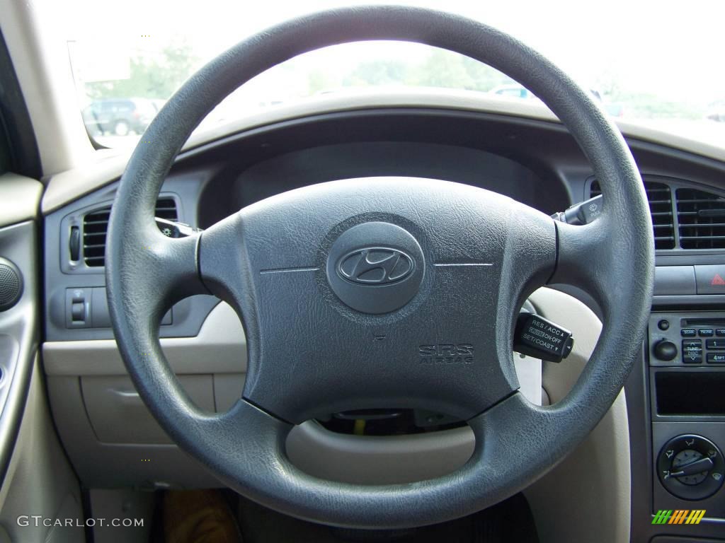 2003 Elantra GLS Sedan - Platinum Green Metallic / Beige photo #15