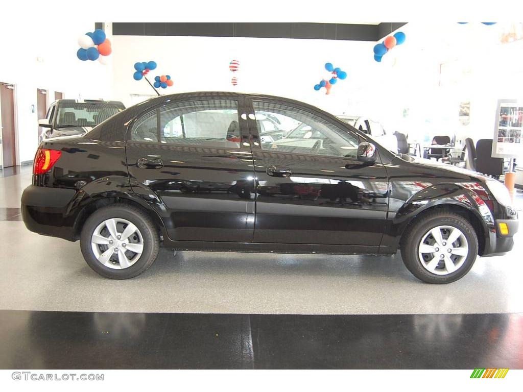 2009 Rio LX Sedan - Midnight Black / Gray photo #8