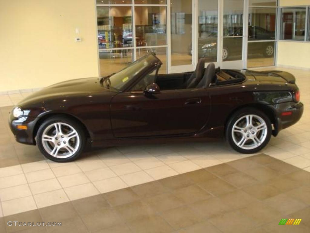 2005 MX-5 Miata LS Roadster - Black Cherry Mica / Black photo #2