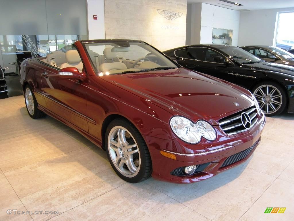 2008 CLK 550 Cabriolet - Storm Red Metallic / Stone photo #1