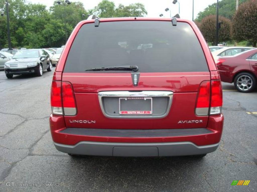 2003 Aviator Premium AWD - Vivid Red Metallic / Light Parchment photo #3