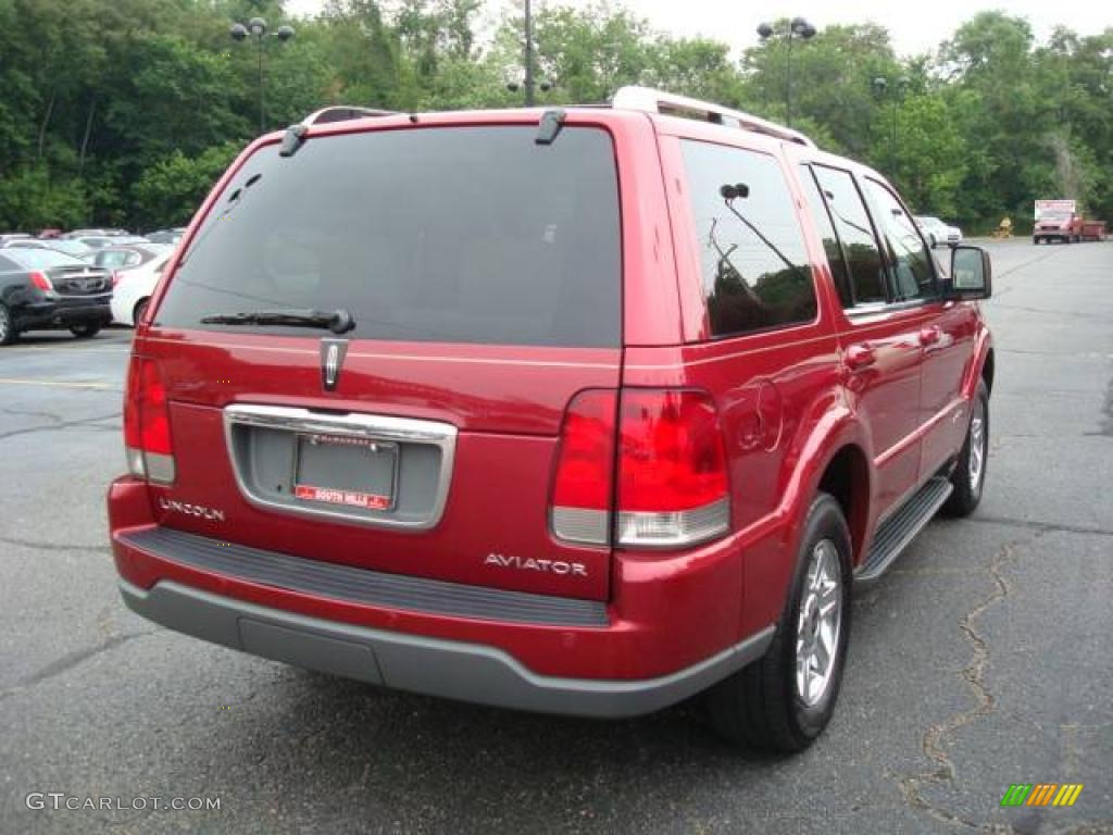 2003 Aviator Premium AWD - Vivid Red Metallic / Light Parchment photo #4