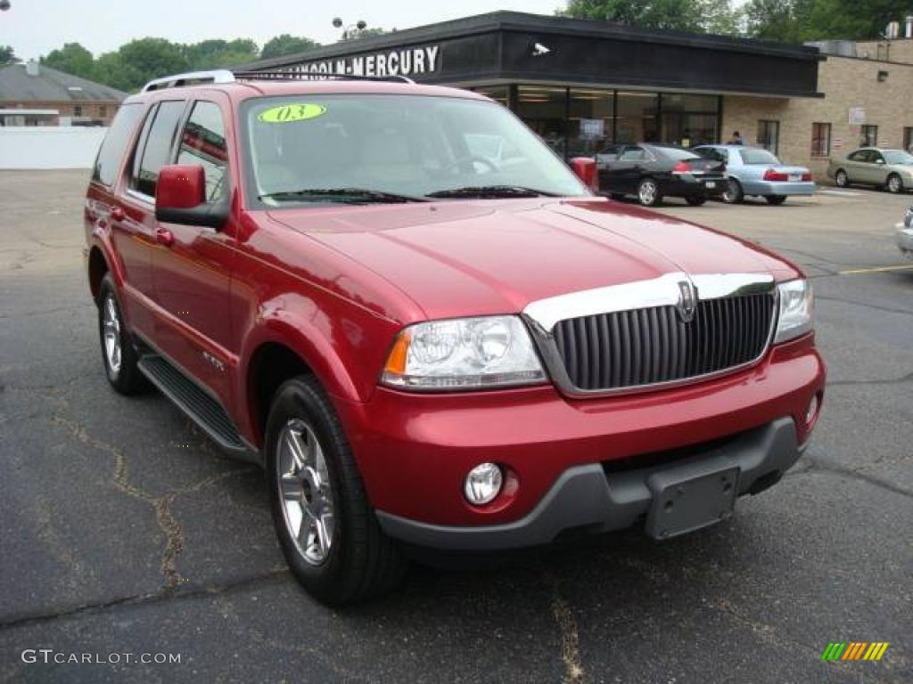 2003 Aviator Premium AWD - Vivid Red Metallic / Light Parchment photo #5