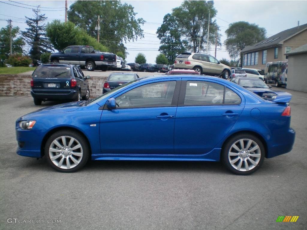 2009 Lancer GTS - Octane Blue Pearl / Black photo #2