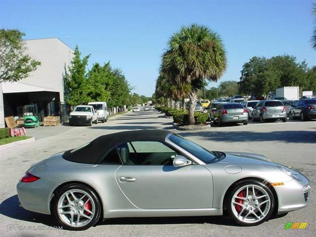 2009 911 Carrera S Cabriolet - Arctic Silver Metallic / Black photo #1