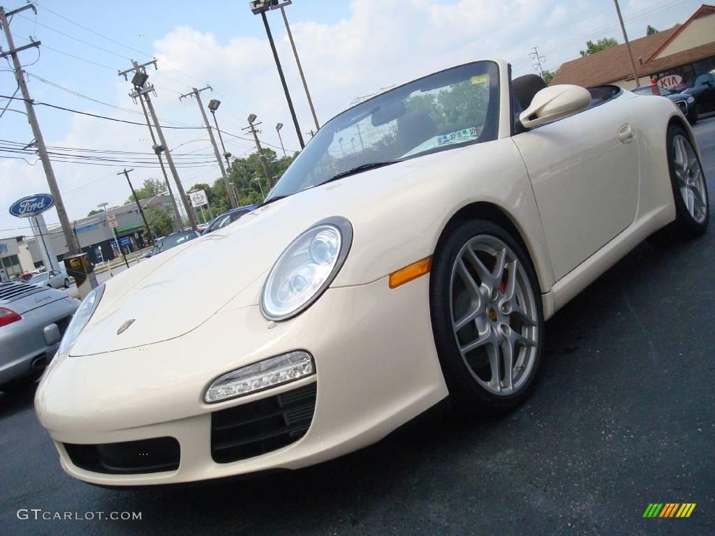 2009 911 Carrera S Cabriolet - Cream White / Cocoa Natural Leather photo #2