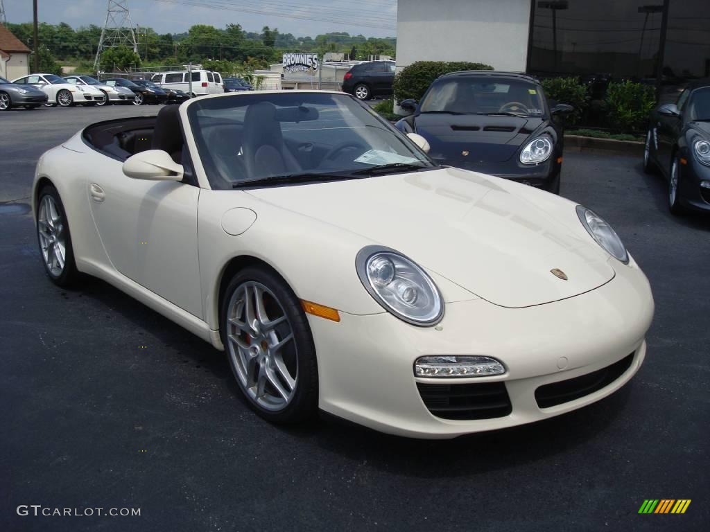 2009 911 Carrera S Cabriolet - Cream White / Cocoa Natural Leather photo #4