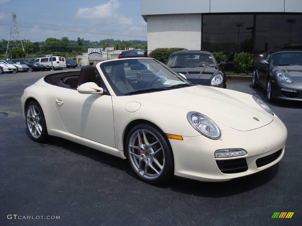2009 911 Carrera S Cabriolet - Cream White / Cocoa Natural Leather photo #5