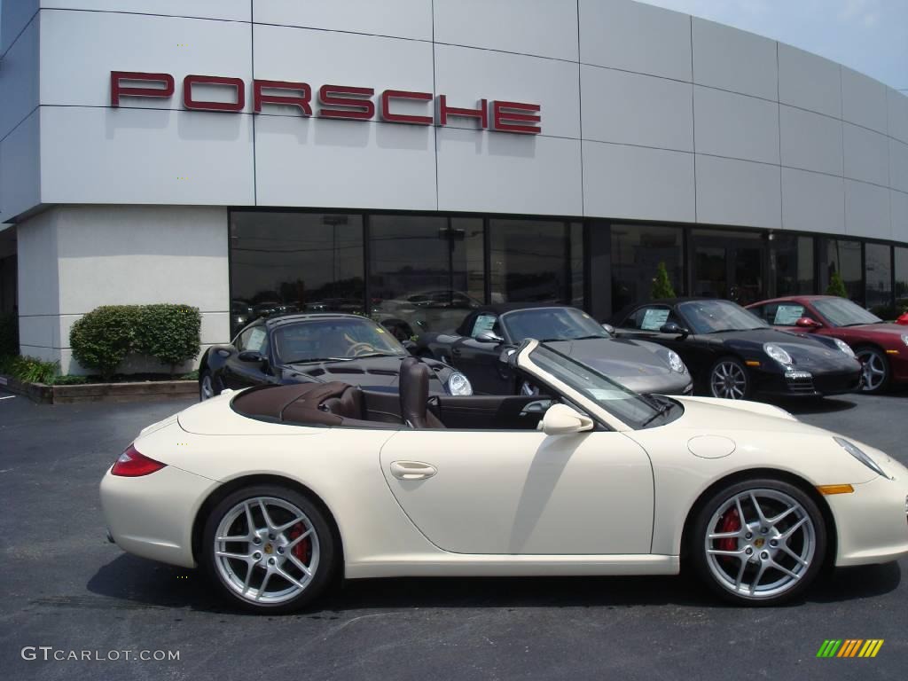 2009 911 Carrera S Cabriolet - Cream White / Cocoa Natural Leather photo #6