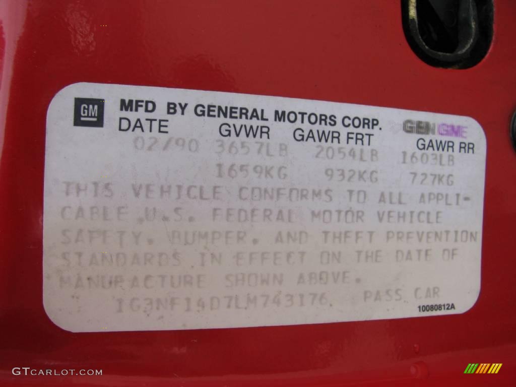 1990 Cutlass Calais S Coupe - Bright Red / Gray photo #15