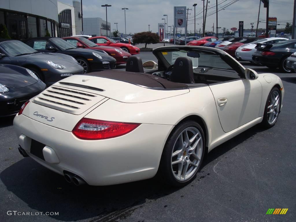 2009 911 Carrera S Cabriolet - Cream White / Cocoa Natural Leather photo #7