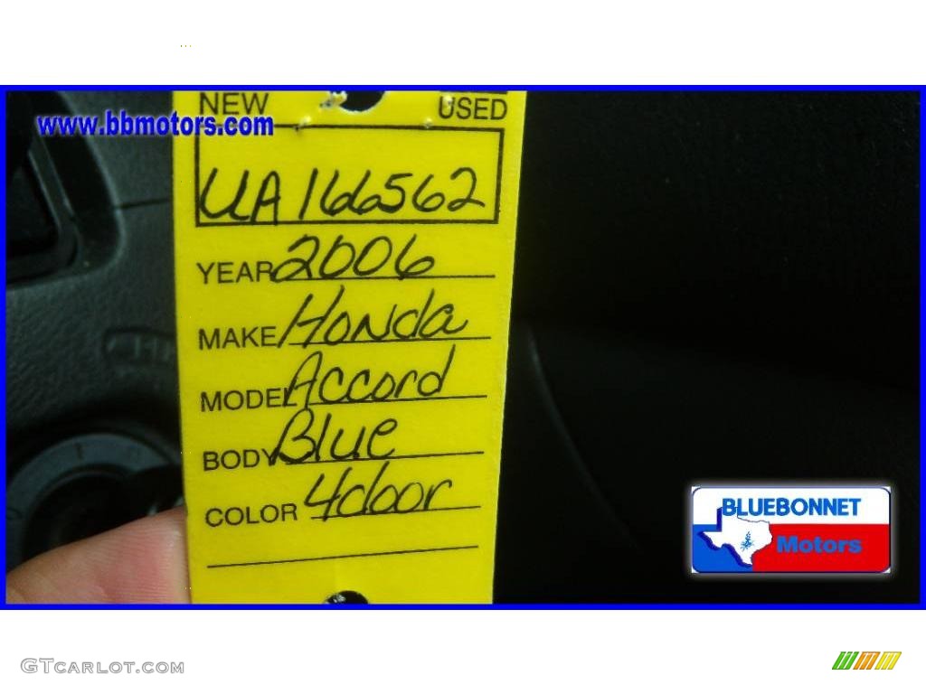 2006 Accord EX-L Sedan - Royal Blue Pearl / Black photo #12