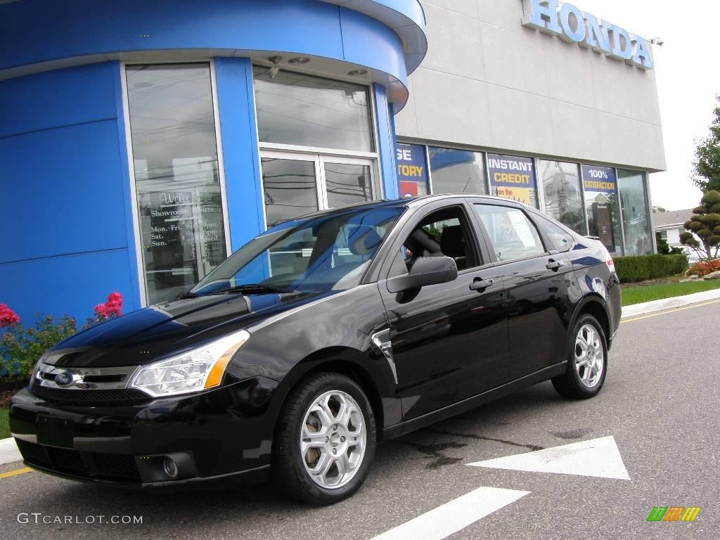 2008 Focus SES Sedan - Black / Charcoal Black photo #1