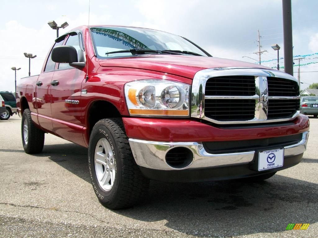 2006 Ram 1500 SLT Quad Cab 4x4 - Inferno Red Crystal Pearl / Medium Slate Gray photo #8