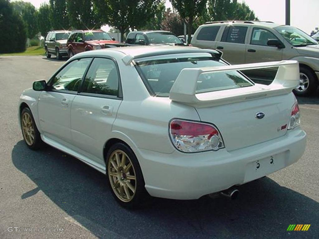 2007 Impreza WRX STi - Satin White Pearl / Blue Alcantara photo #4