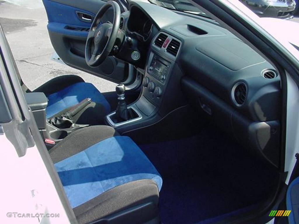 2007 Impreza WRX STi - Satin White Pearl / Blue Alcantara photo #8