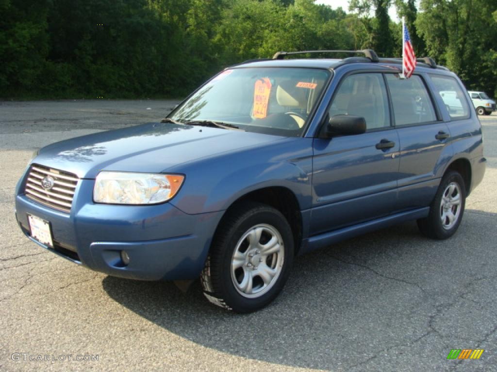 2007 Forester 2.5 X - Newport Blue Pearl / Desert Beige photo #1