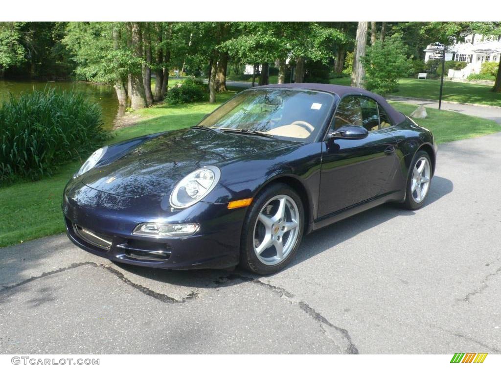 2008 911 Carrera Cabriolet - Midnight Blue Metallic / Sand Beige photo #1