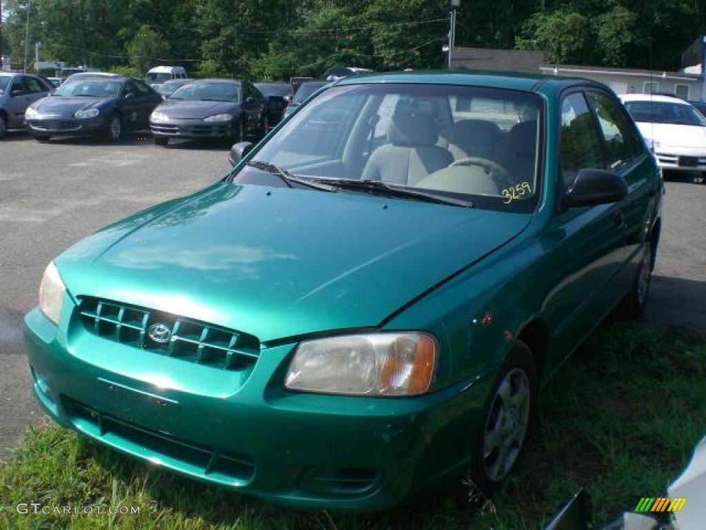 2000 Accent GL Sedan - Jade Green / Beige photo #2