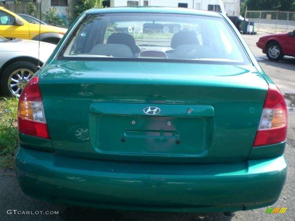 2000 Accent GL Sedan - Jade Green / Beige photo #3