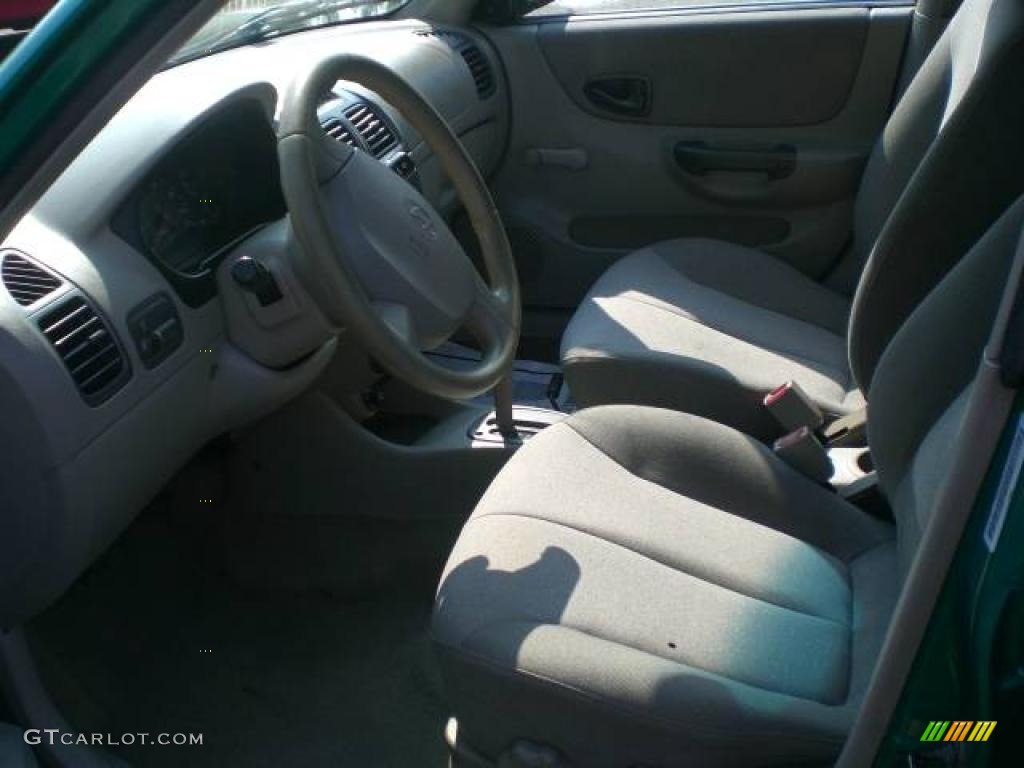2000 Accent GL Sedan - Jade Green / Beige photo #4