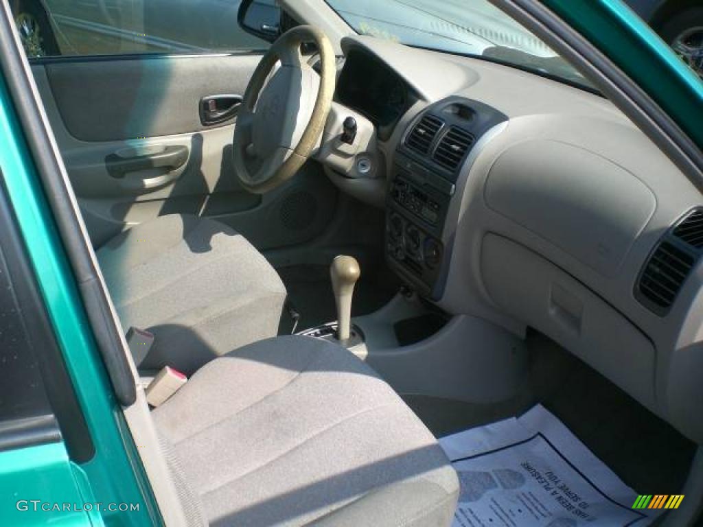 2000 Accent GL Sedan - Jade Green / Beige photo #5