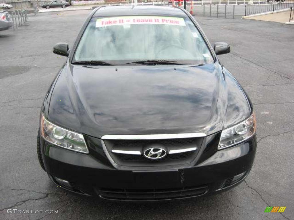 2008 Sonata Limited - Ebony Black / Beige photo #5