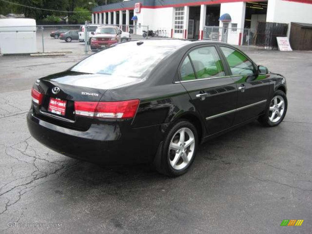 2008 Sonata Limited - Ebony Black / Beige photo #7