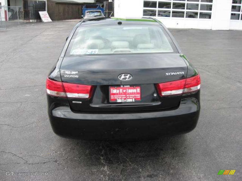 2008 Sonata Limited - Ebony Black / Beige photo #8