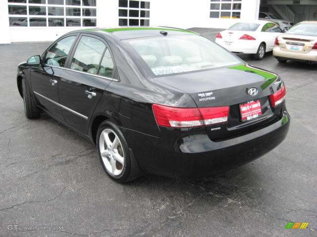 2008 Sonata Limited - Ebony Black / Beige photo #9