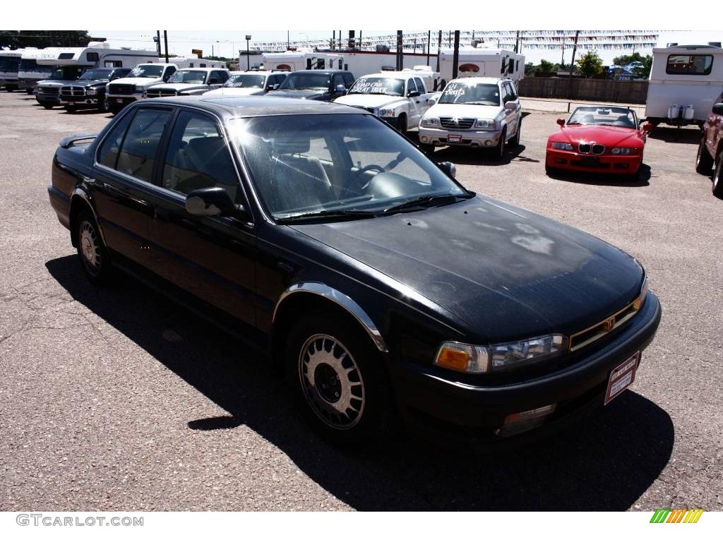 1991 Accord EX Sedan - Granada Black Pearl / Beige photo #2
