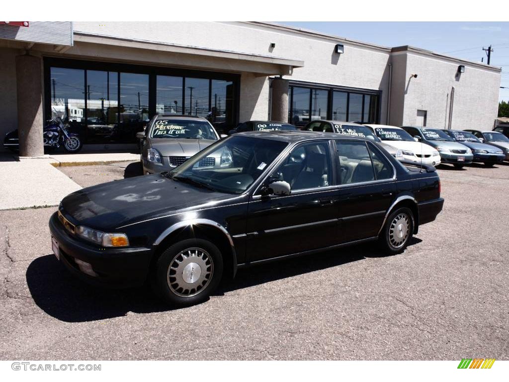 1991 Accord EX Sedan - Granada Black Pearl / Beige photo #13
