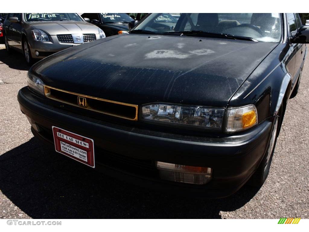 1991 Accord EX Sedan - Granada Black Pearl / Beige photo #14
