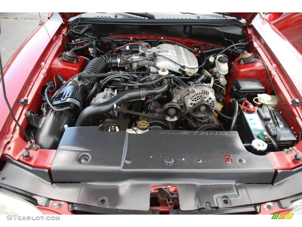 1995 Mustang V6 Coupe - Laser Red Metallic / Gray photo #14