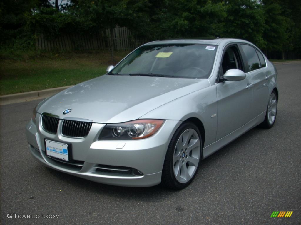 2007 3 Series 335i Sedan - Titanium Silver Metallic / Black photo #7