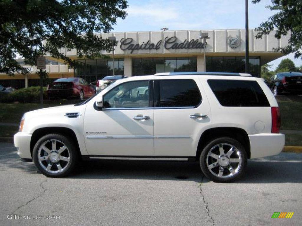 2007 Escalade AWD - White Diamond / Cocoa/Light Cashmere photo #1