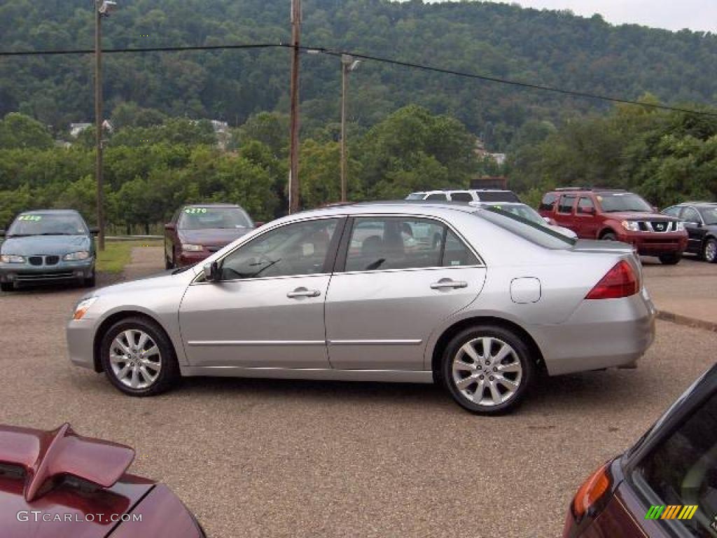 2007 Accord EX-L V6 Sedan - Alabaster Silver Metallic / Gray photo #10