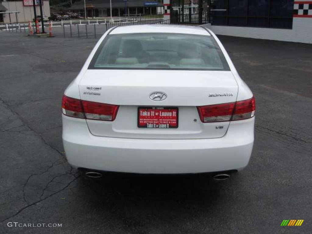 2007 Sonata SE V6 - Arctic White / Gray photo #7