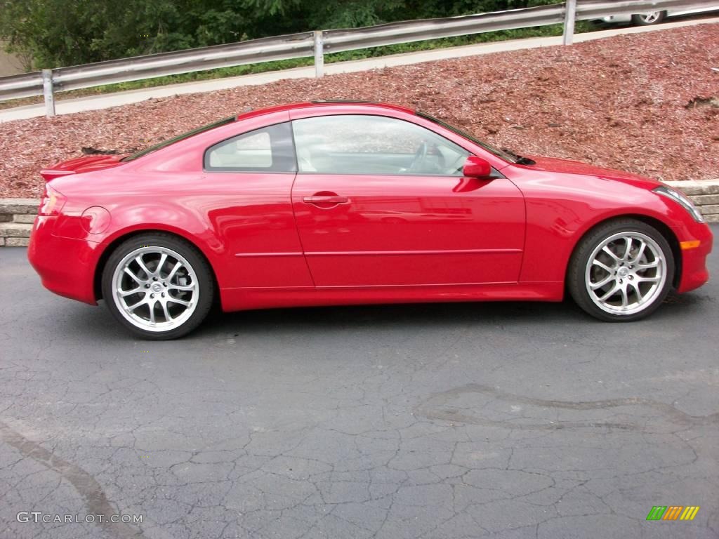 2006 G 35 Coupe - Laser Red Pearl / Wheat photo #8