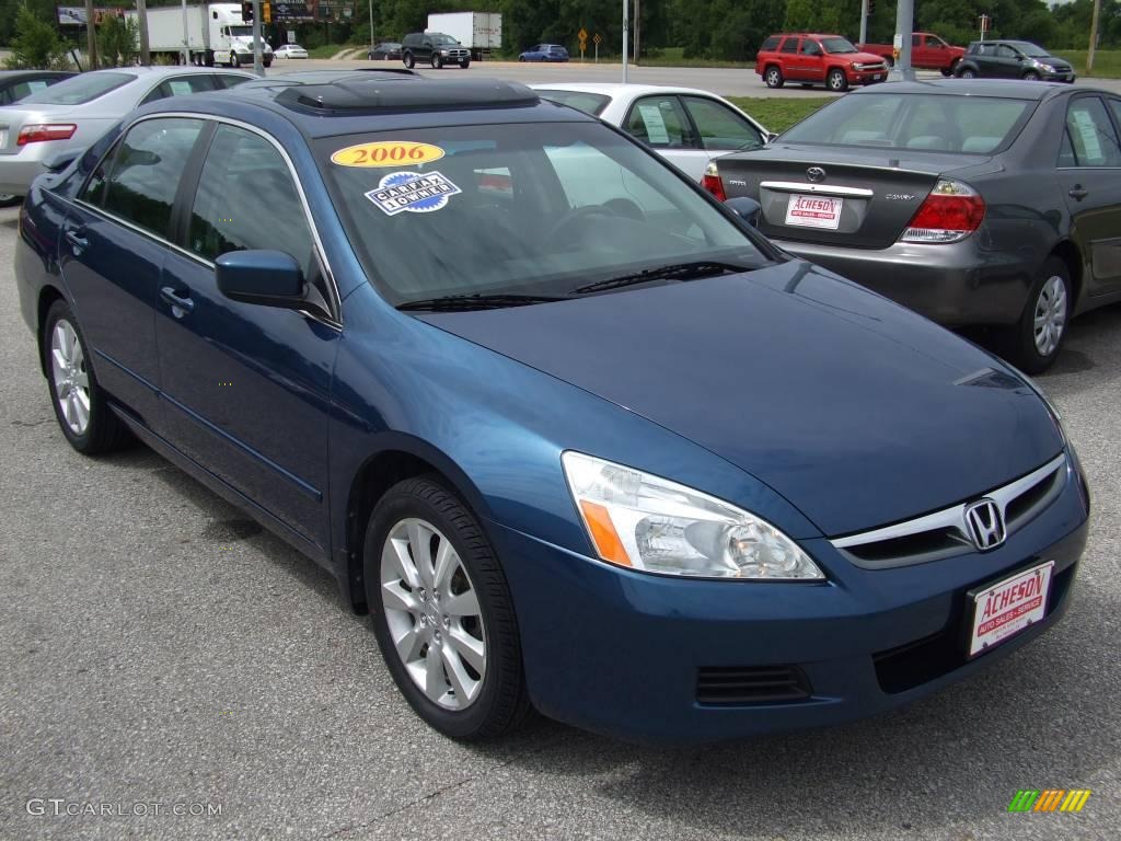 2006 Accord EX-L V6 Sedan - Sapphire Blue Pearl / Black photo #7
