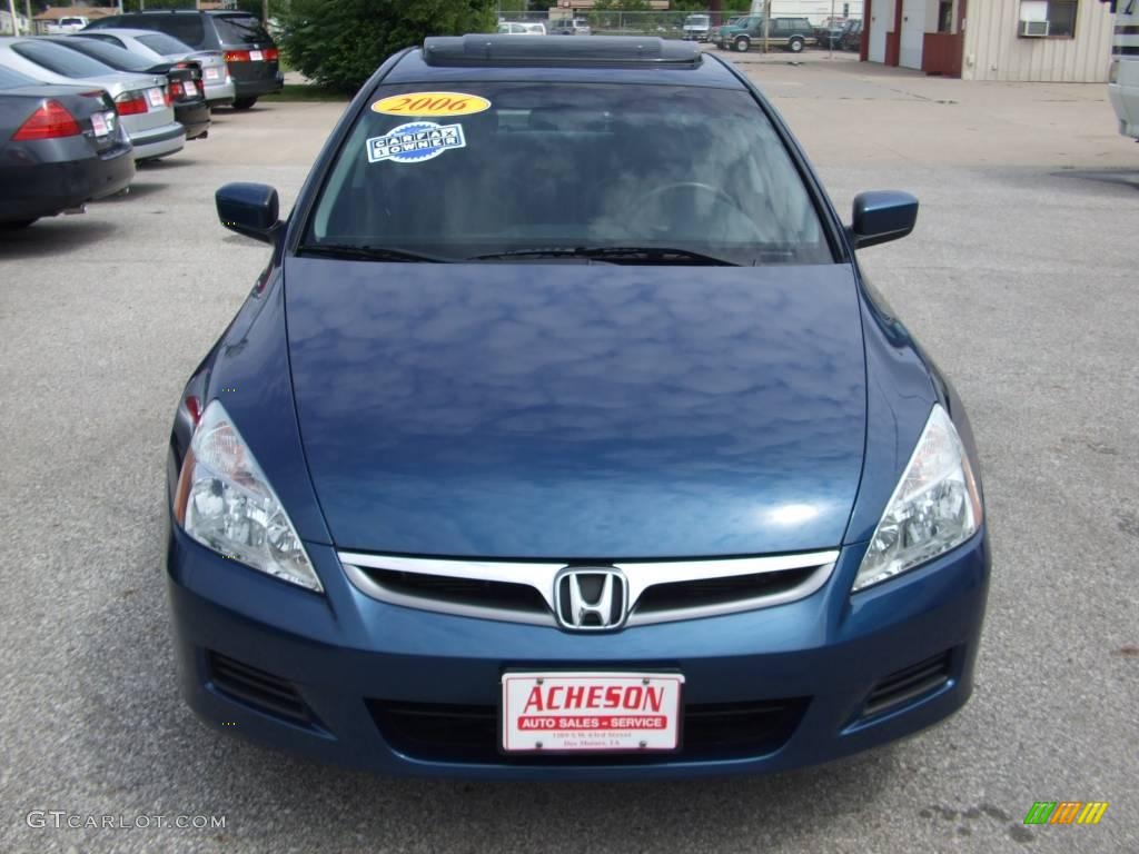 2006 Accord EX-L V6 Sedan - Sapphire Blue Pearl / Black photo #8