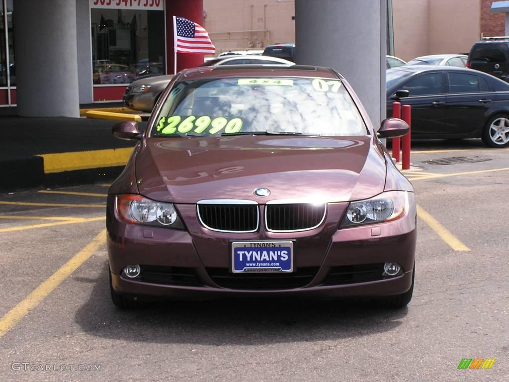 2007 3 Series 328xi Sedan - Barbera Red Metallic / Beige photo #2