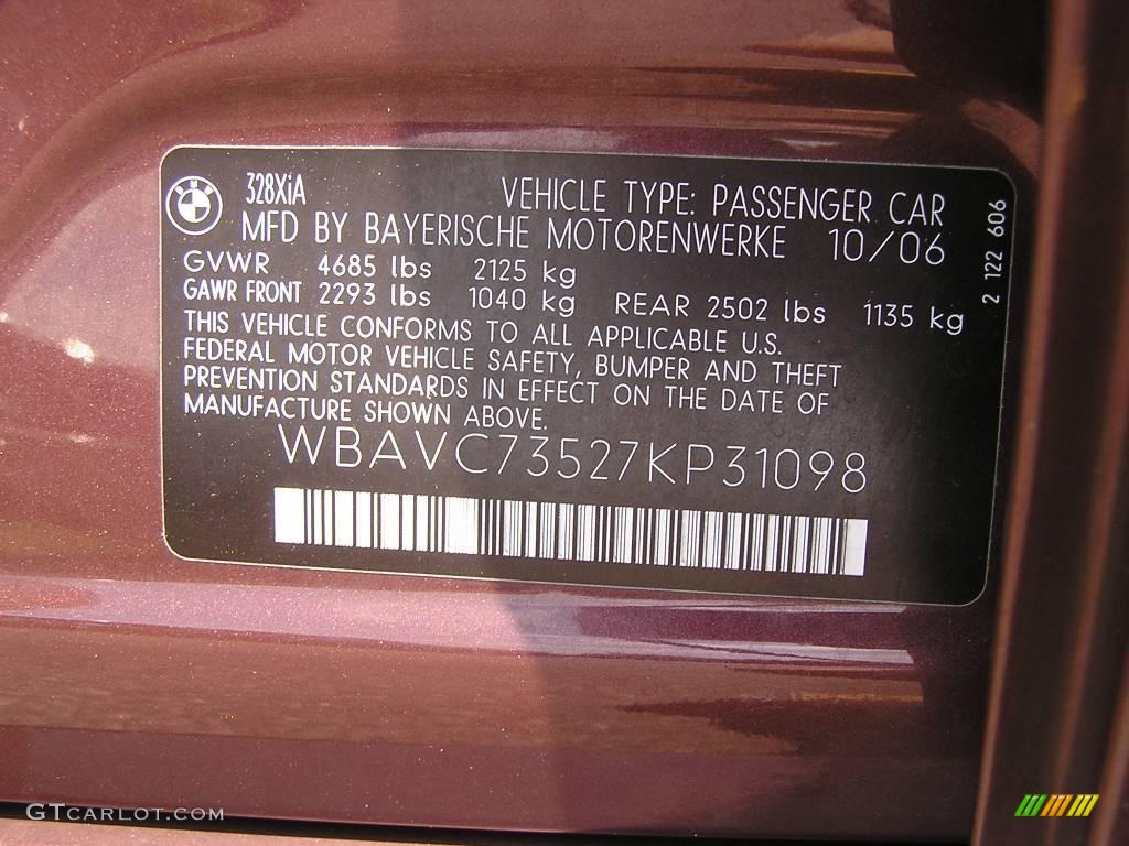 2007 3 Series 328xi Sedan - Barbera Red Metallic / Beige photo #20