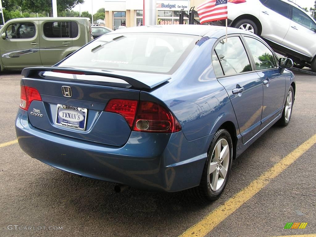 2007 Civic EX Sedan - Atomic Blue Metallic / Gray photo #6