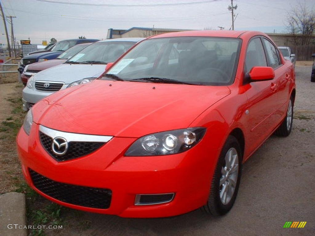 2007 mazda 3 sedan red