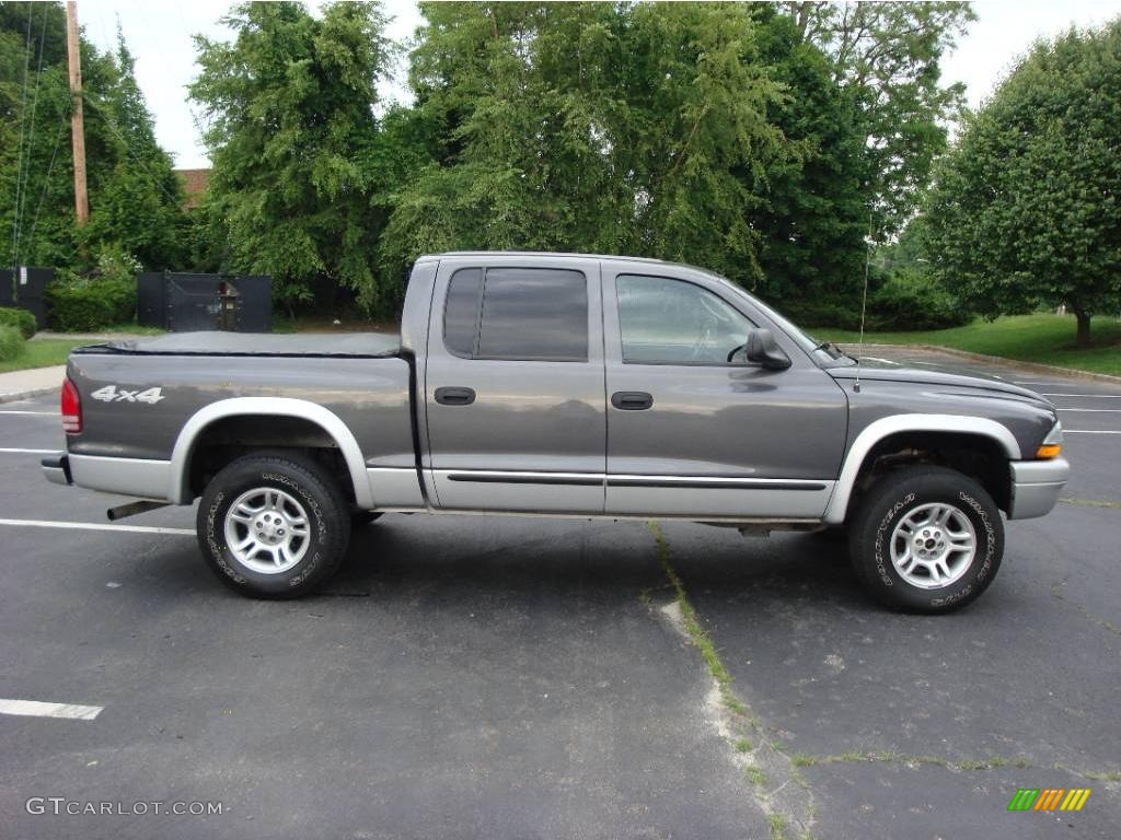 2004 Dakota SLT Quad Cab 4x4 - Graphite Metallic / Dark Slate Gray photo #11