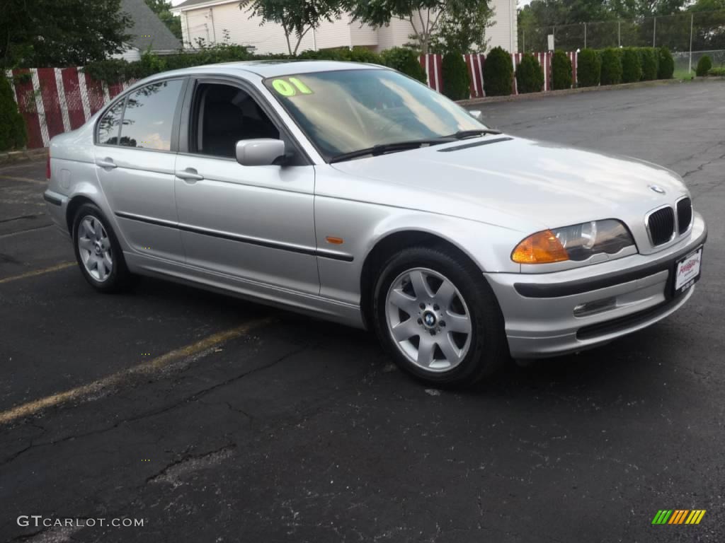 2001 3 Series 325i Sedan - Titanium Silver Metallic / Black photo #2